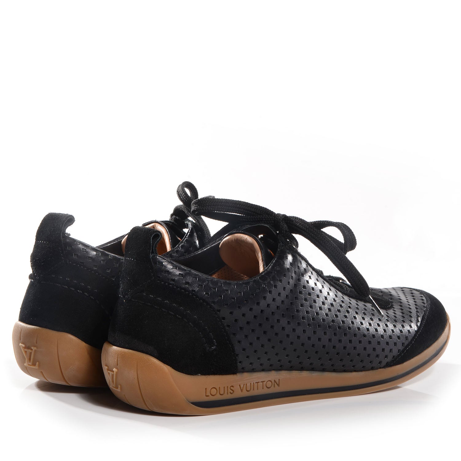 Louis Vuitton Leather Suede Vence Sneakers 39 Black 4 of 8