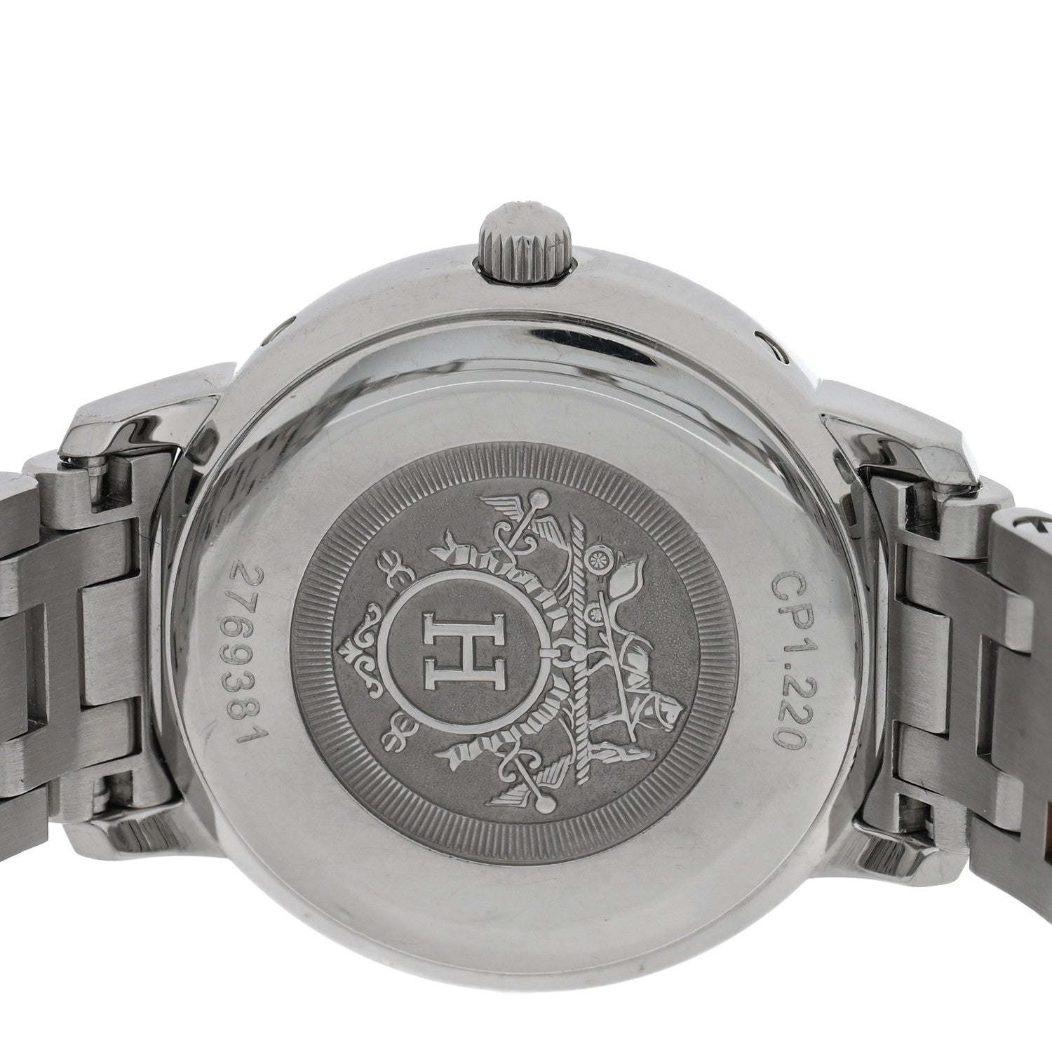 Hermes Stainless Steel Mother of Pearl 24mm Clipper Quartz Watch Gold 4 of 4