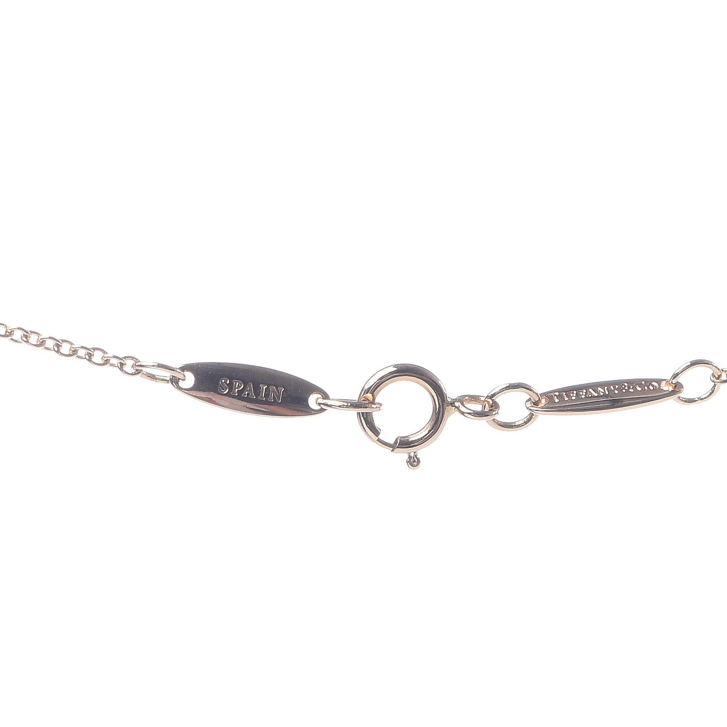 18K Rose Gold Diamond .11ct Elsa Peretti Diamonds by the Yard Pendant Necklace
