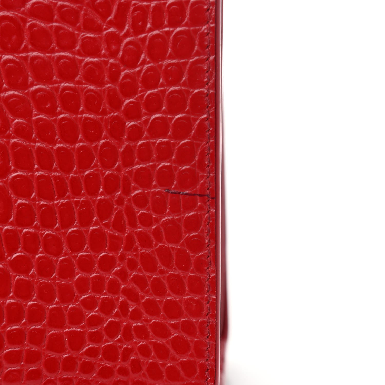 Saint Laurent Calfskin Crocodile Embossed Baby Sac De Jour Red 10 of 19