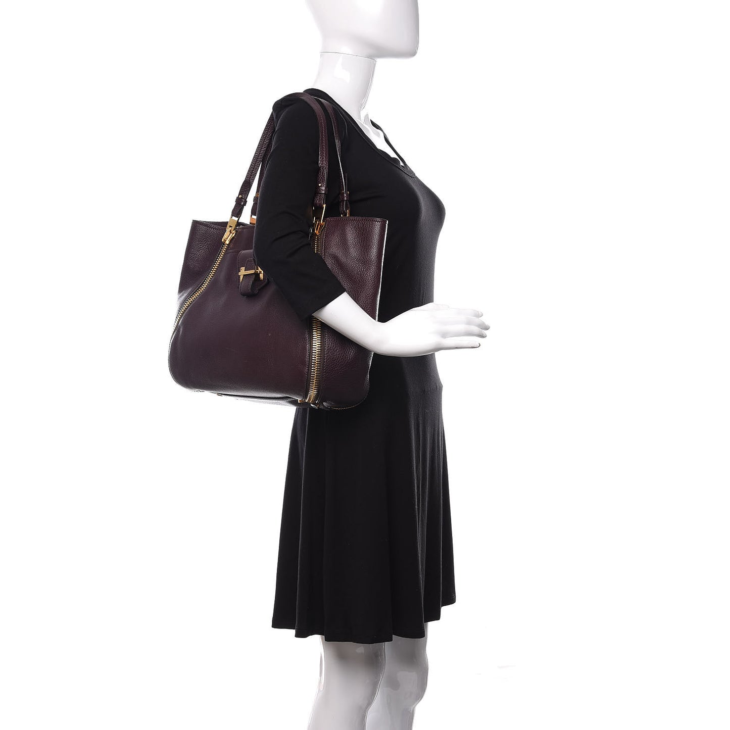 Grained Calfskin Medium Sedgwick Zipper Tote Wine