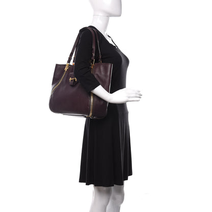Tom Ford Grained Calfskin Medium Sedgwick Zipper Tote Wine 2 of 15