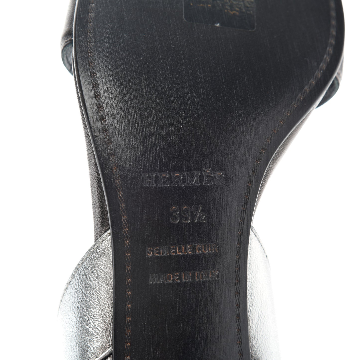 Metallic Nappa Night 70 Slingback Sandals 39.5 Canon De Fusil Argent