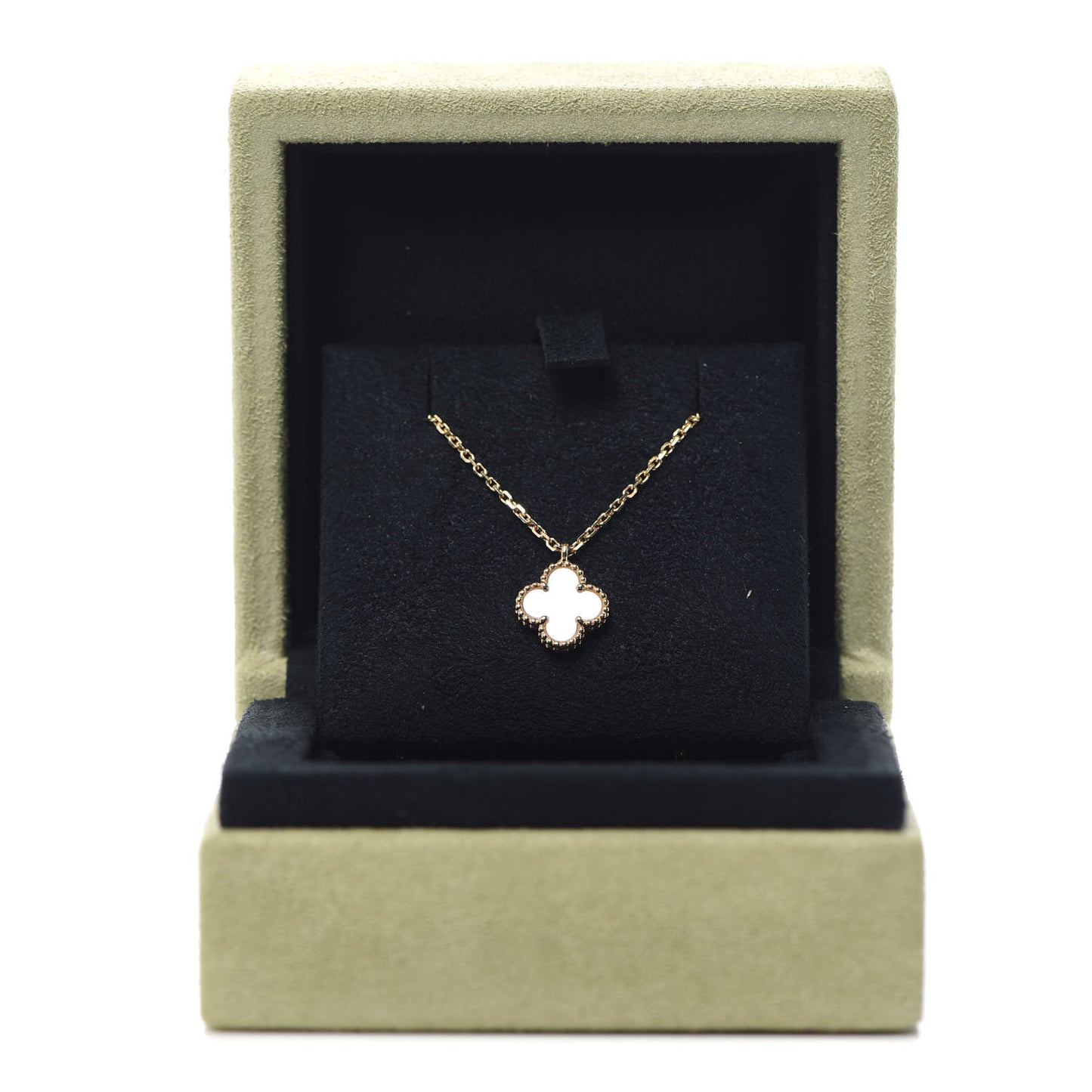 18K Yellow Gold Mother of Pearl Sweet Alhambra Pendant Necklace