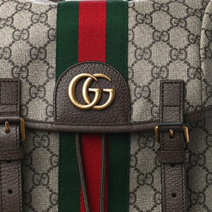 Gucci GG Supreme Monogram Medium Ophidia Double Buckle Backpack Brown 8 of 10