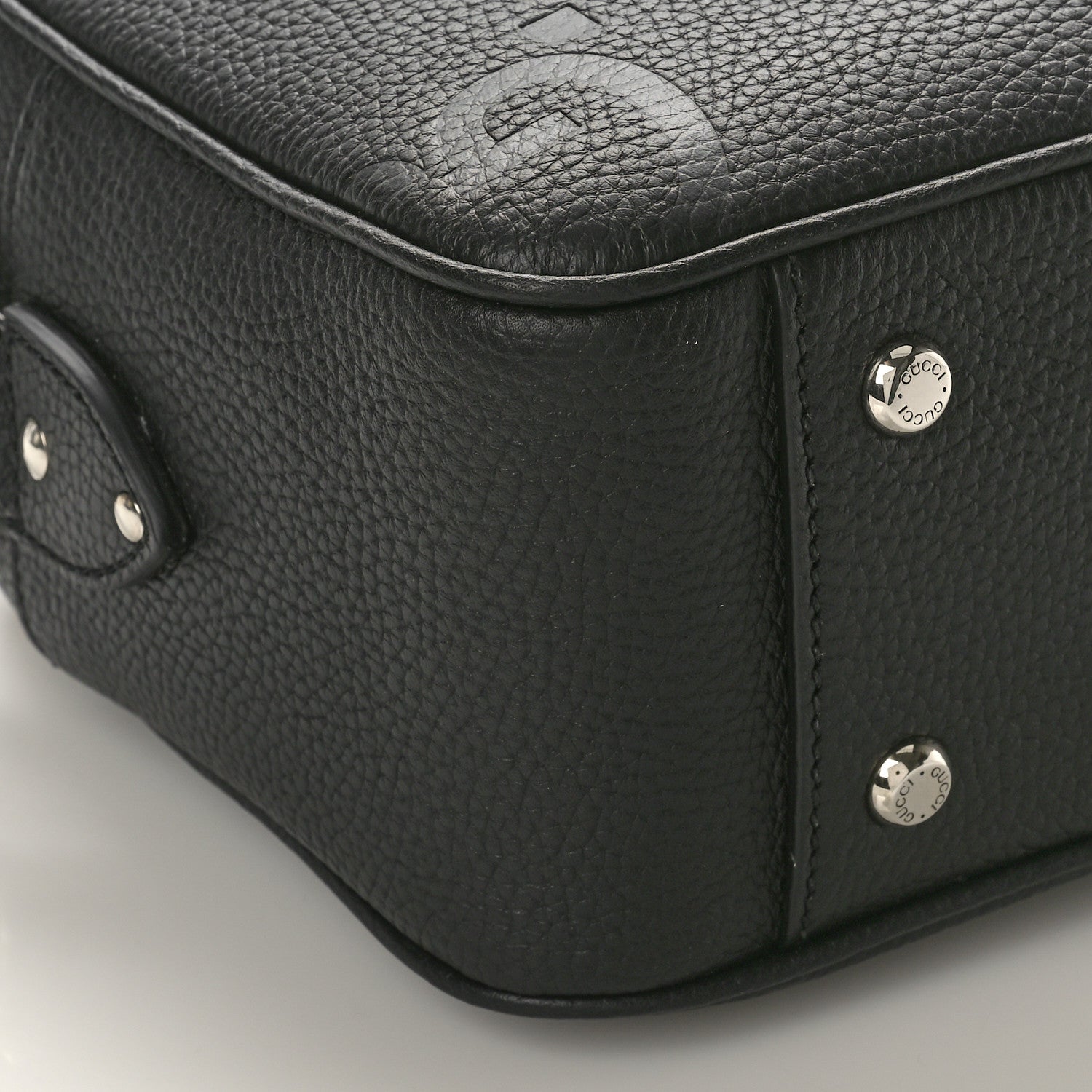 Gucci Piuma Calfskin Jumbo GG Embossed Medium Messenger Bag Black 9 of 10