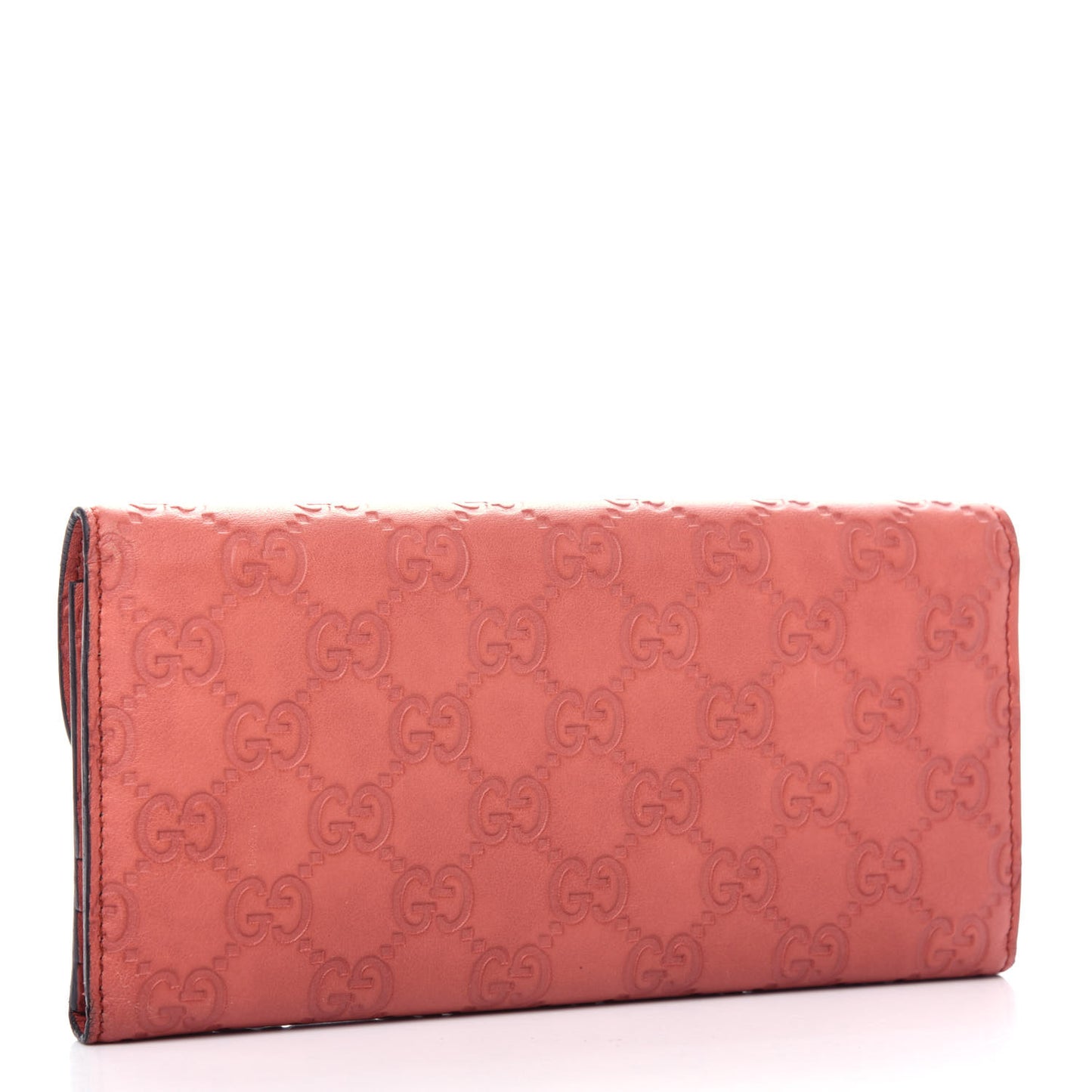 Guccissima Interlocking G Continental Wallet Coral