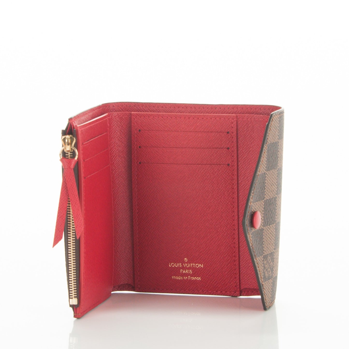 Damier Ebene Victorine Wallet Red