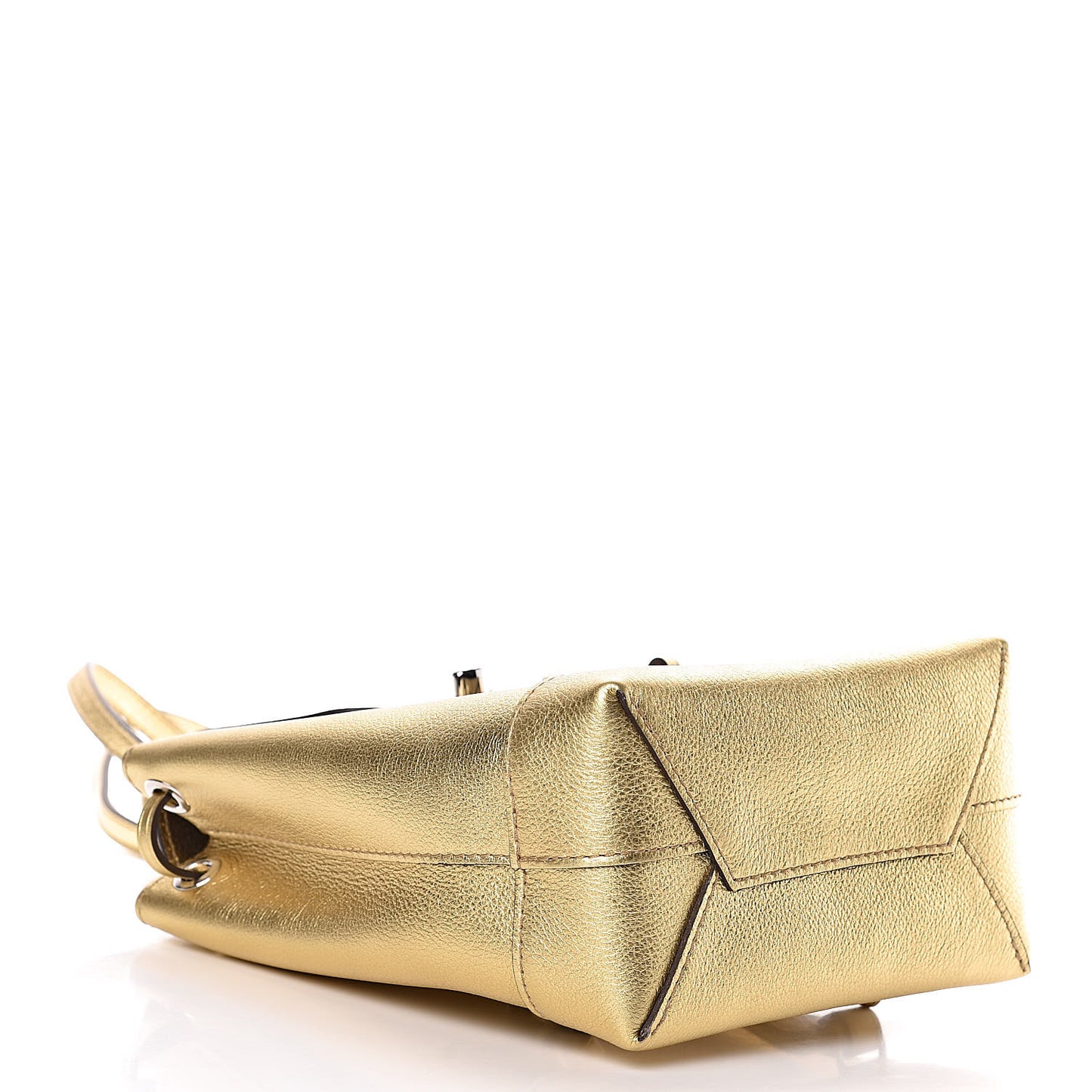 Metallic Calfskin Lockme Mini Backpack Gold