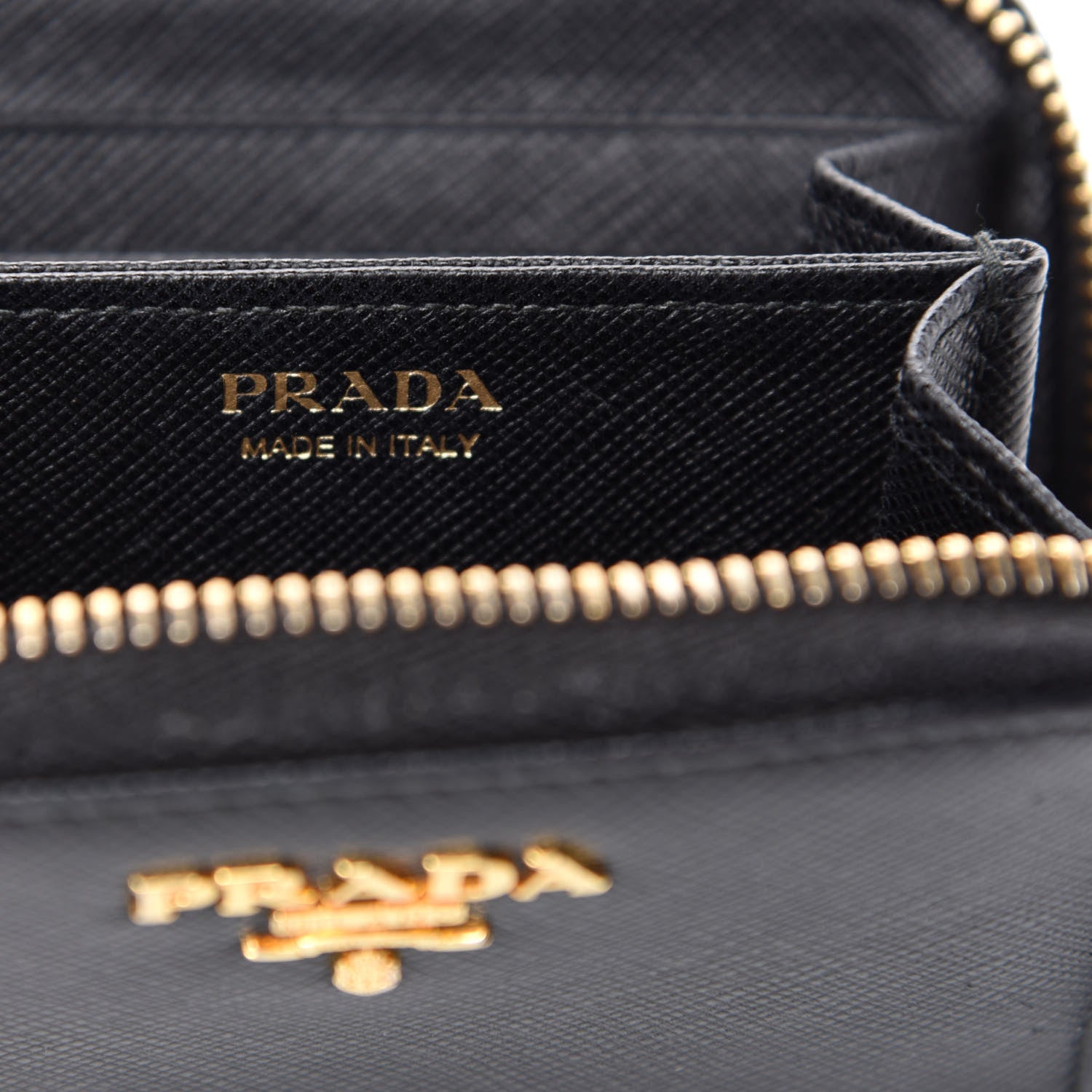 Prada Saffiano Metal Coin Purse Black 6 of 7