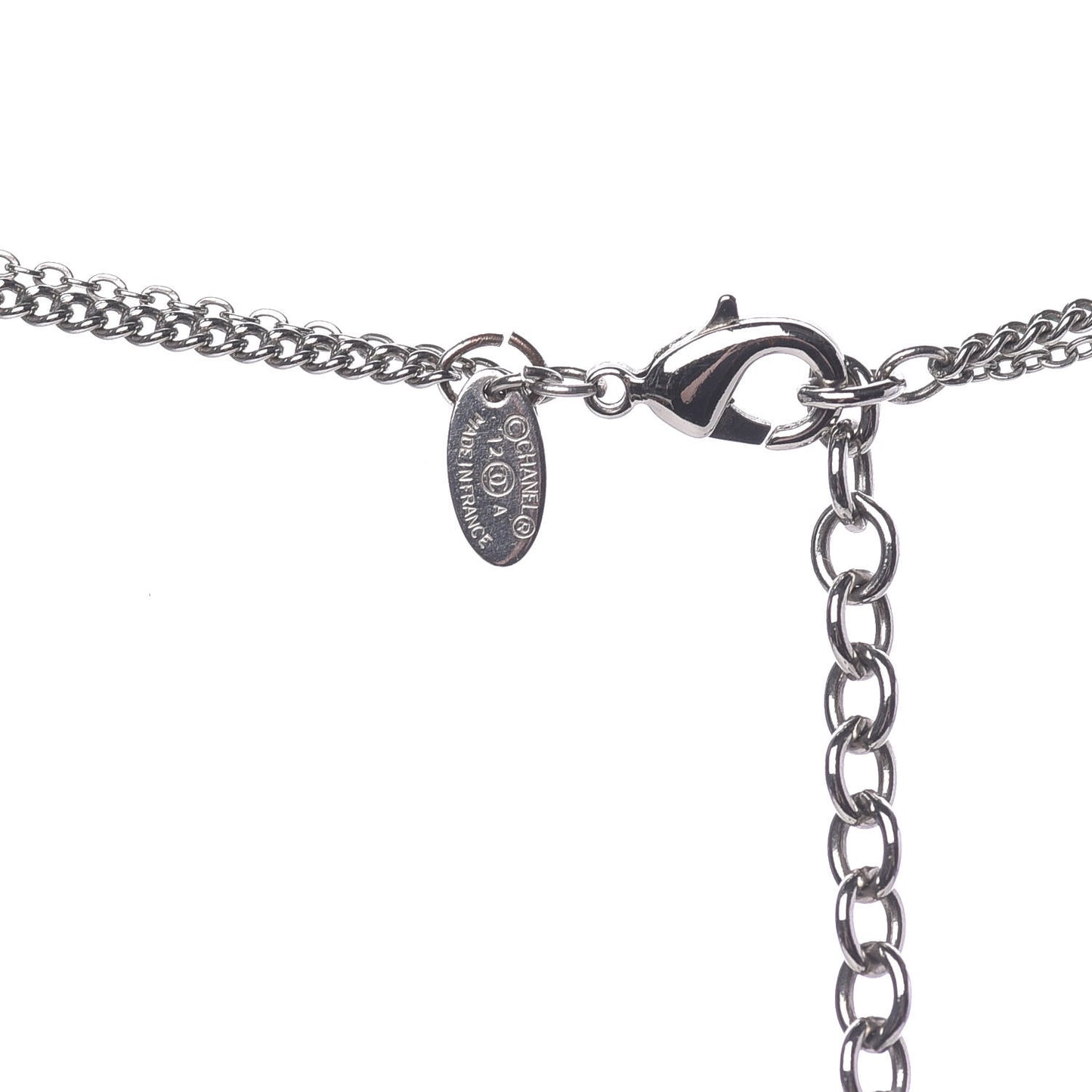 Resin CC Necklace Black Silver