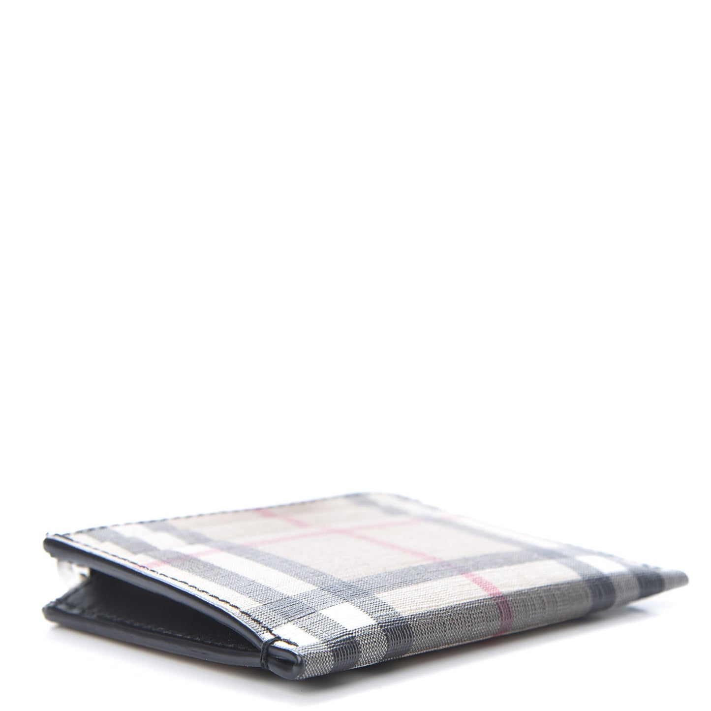 Coated Canvas House Check Coin Case Card Holder