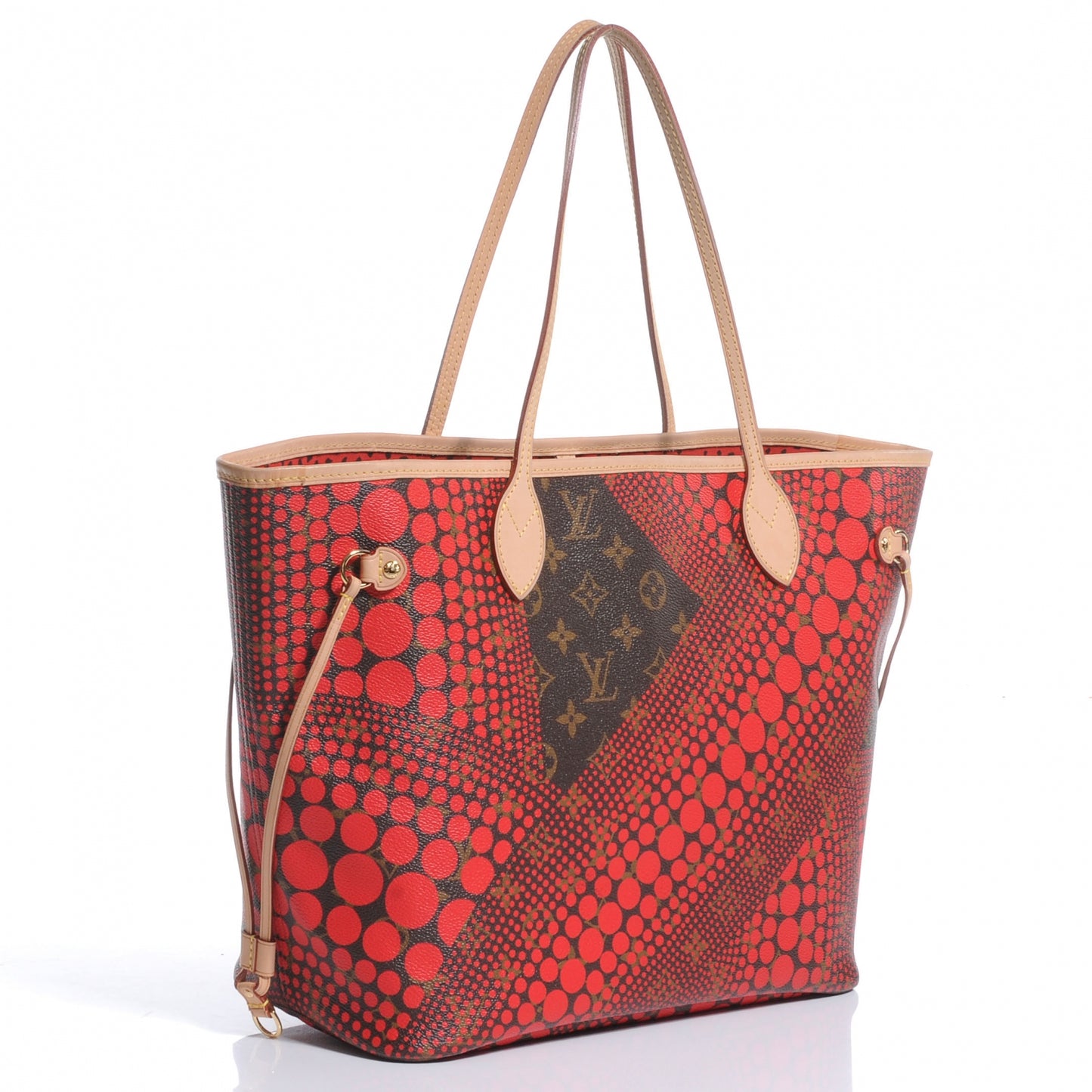 Monogram Kusama Waves Neverfull MM Red