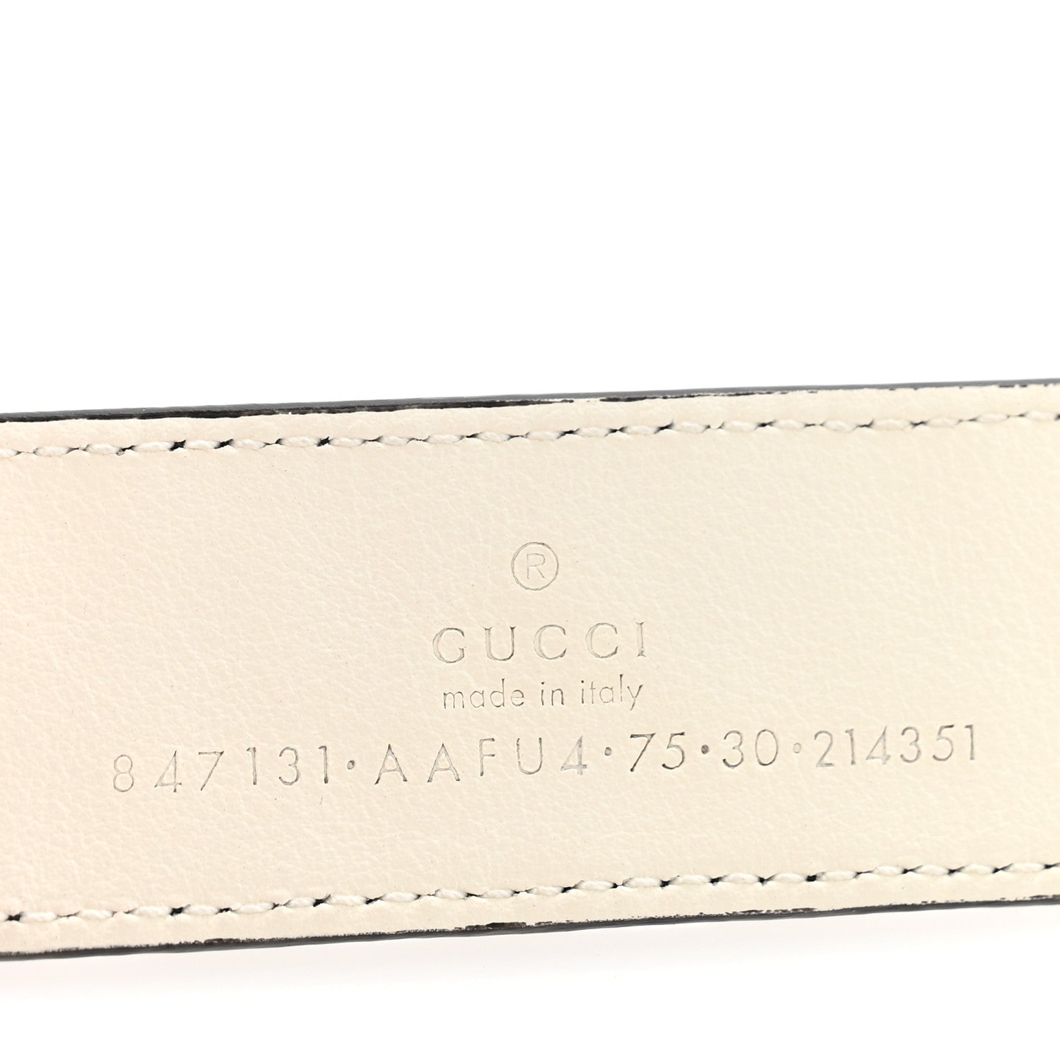 Gucci Guccissima Double G Reversible Belt 75 30 Black White 7 of 8