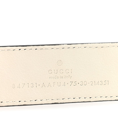 Gucci Guccissima Double G Reversible Belt 75 30 Black White 7 of 8