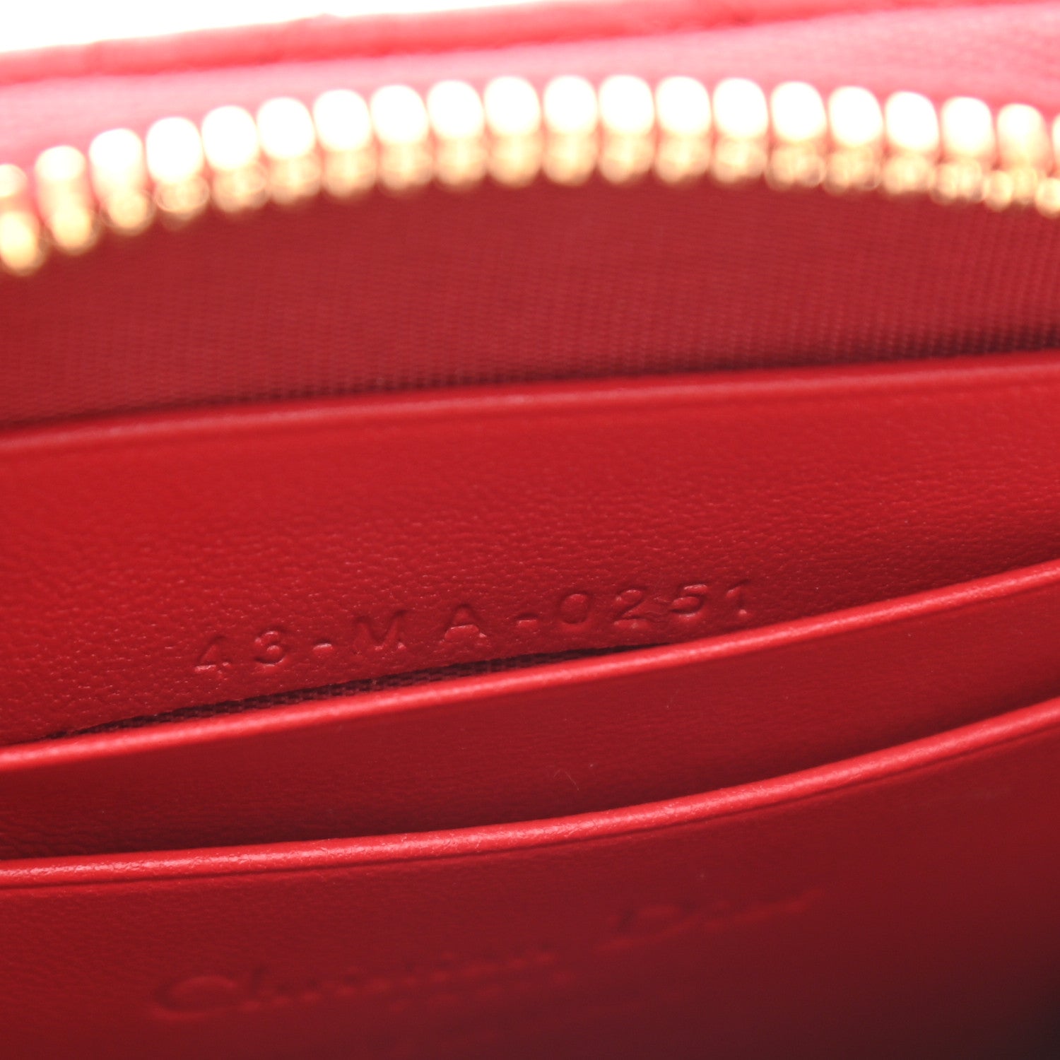 Christian Dior Lambskin Cannage Dioramour Lady Dior Phone Holder Bright Red 7 of 9