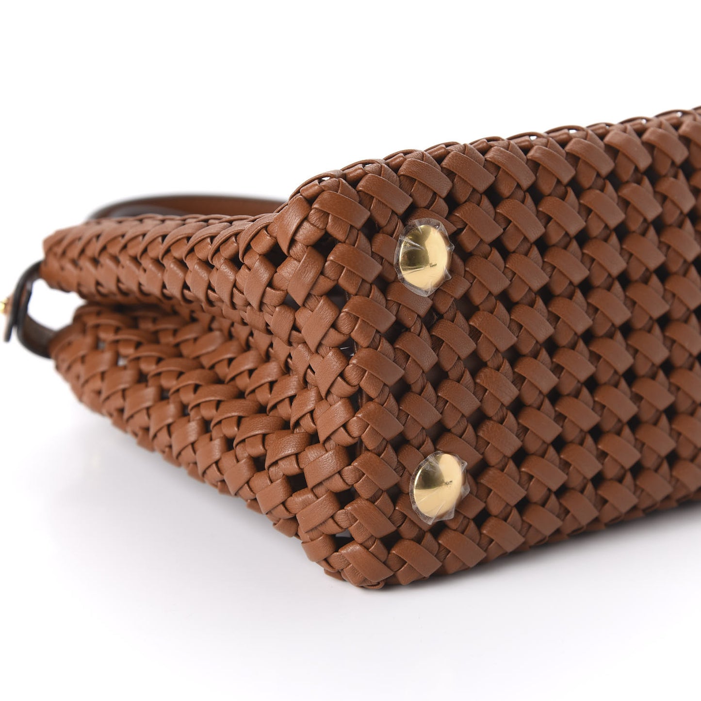 Nappa Mini Interlace Peekaboo Iconic Satchel Brown