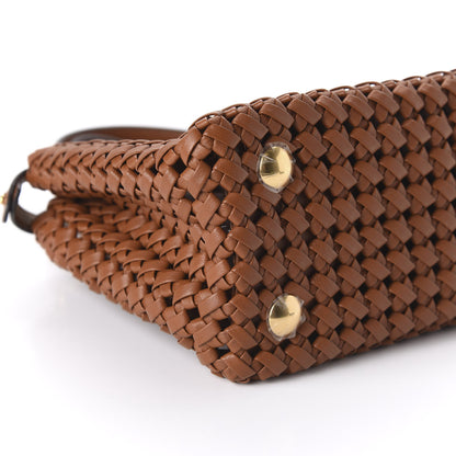 Fendi Nappa Mini Interlace Peekaboo Iconic Satchel Brown 6 of 10