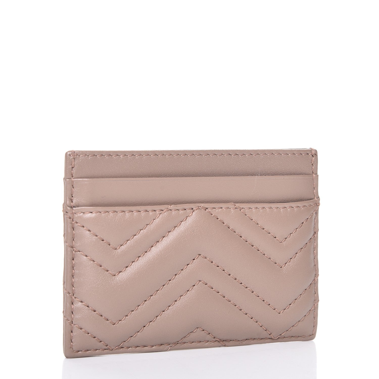 Gucci Calfskin Matelasse GG Marmont Card Holder Porcelain Rose 3 of 7