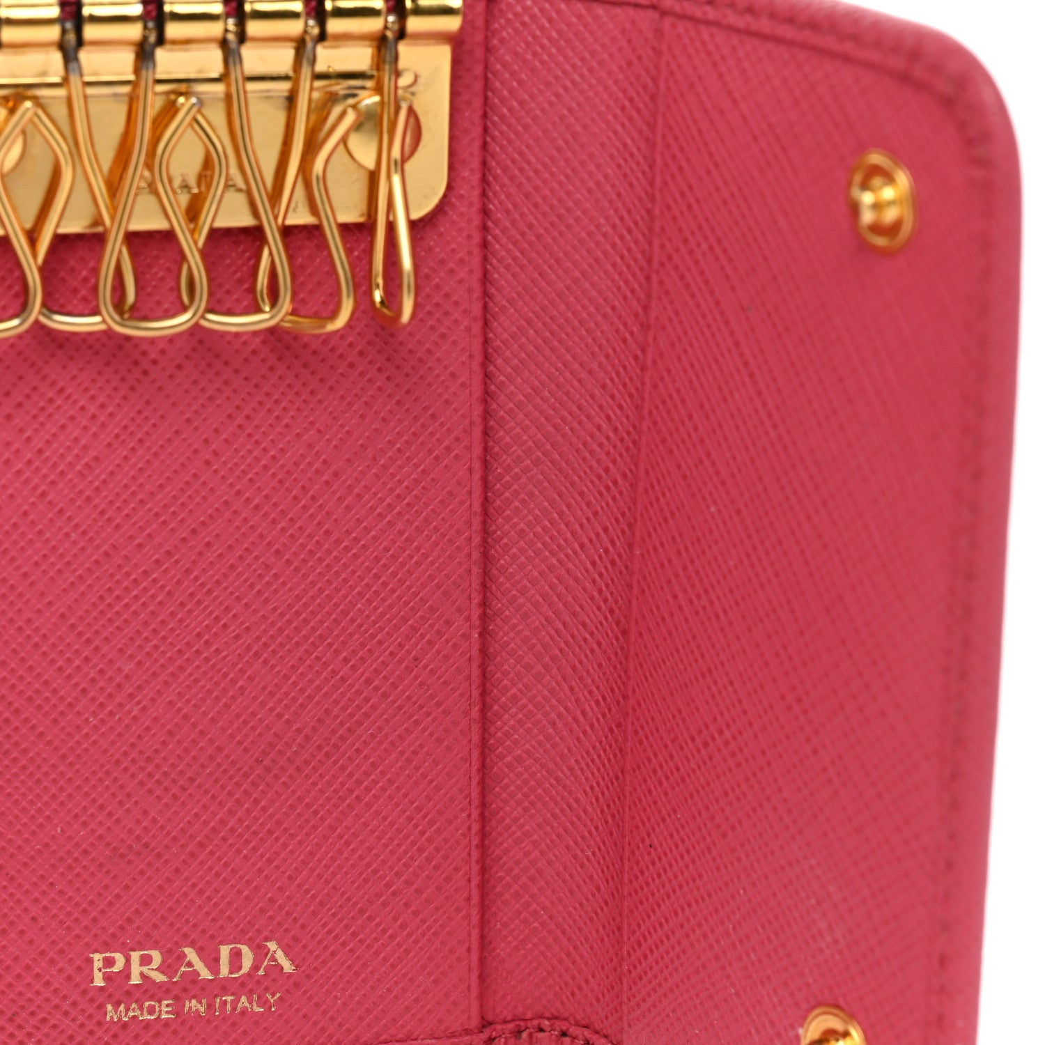 Prada Saffiano Metal 6 Key Holder Ibisco 9 of 14