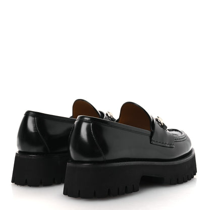 Gucci Cordovan Lux Womens Horsebit 45mm Platform Loafers 38.5 Black 5 of 12