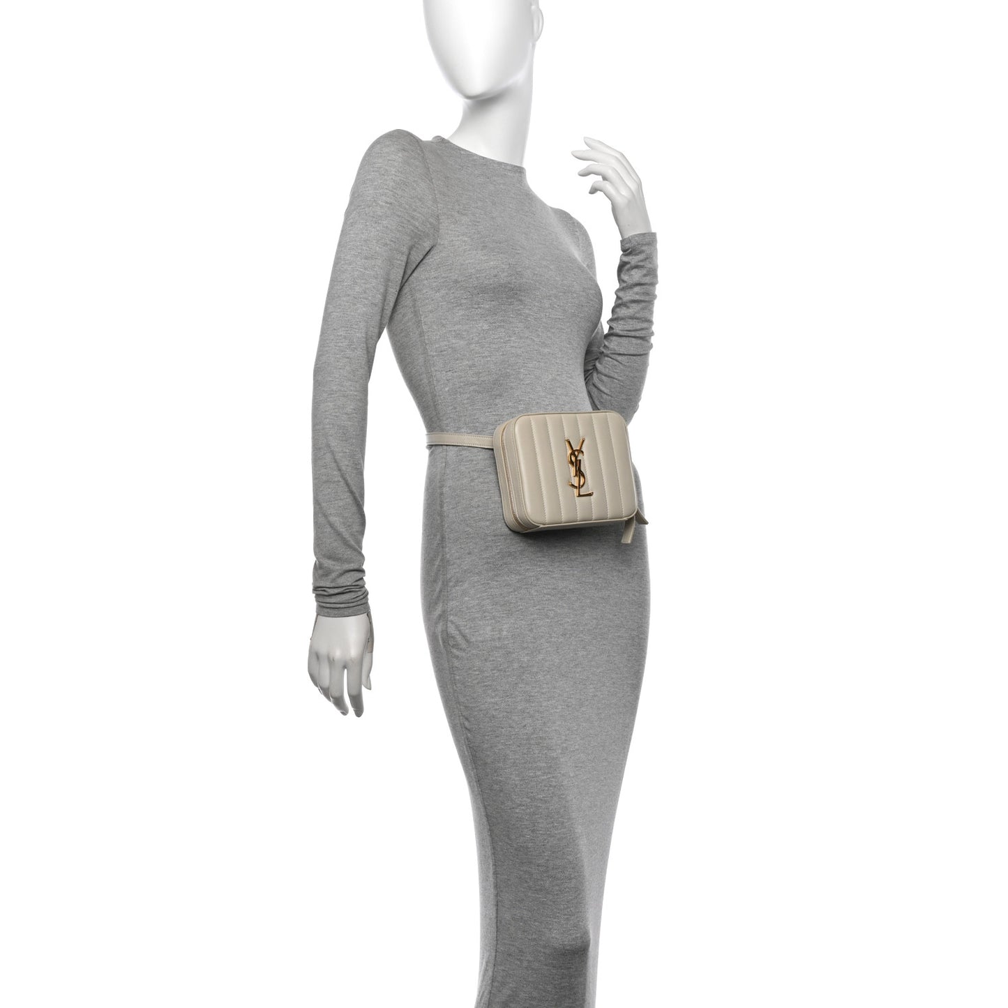 Lambskin Matelasse Vicky Monogram Belt Bag Crema Soft
