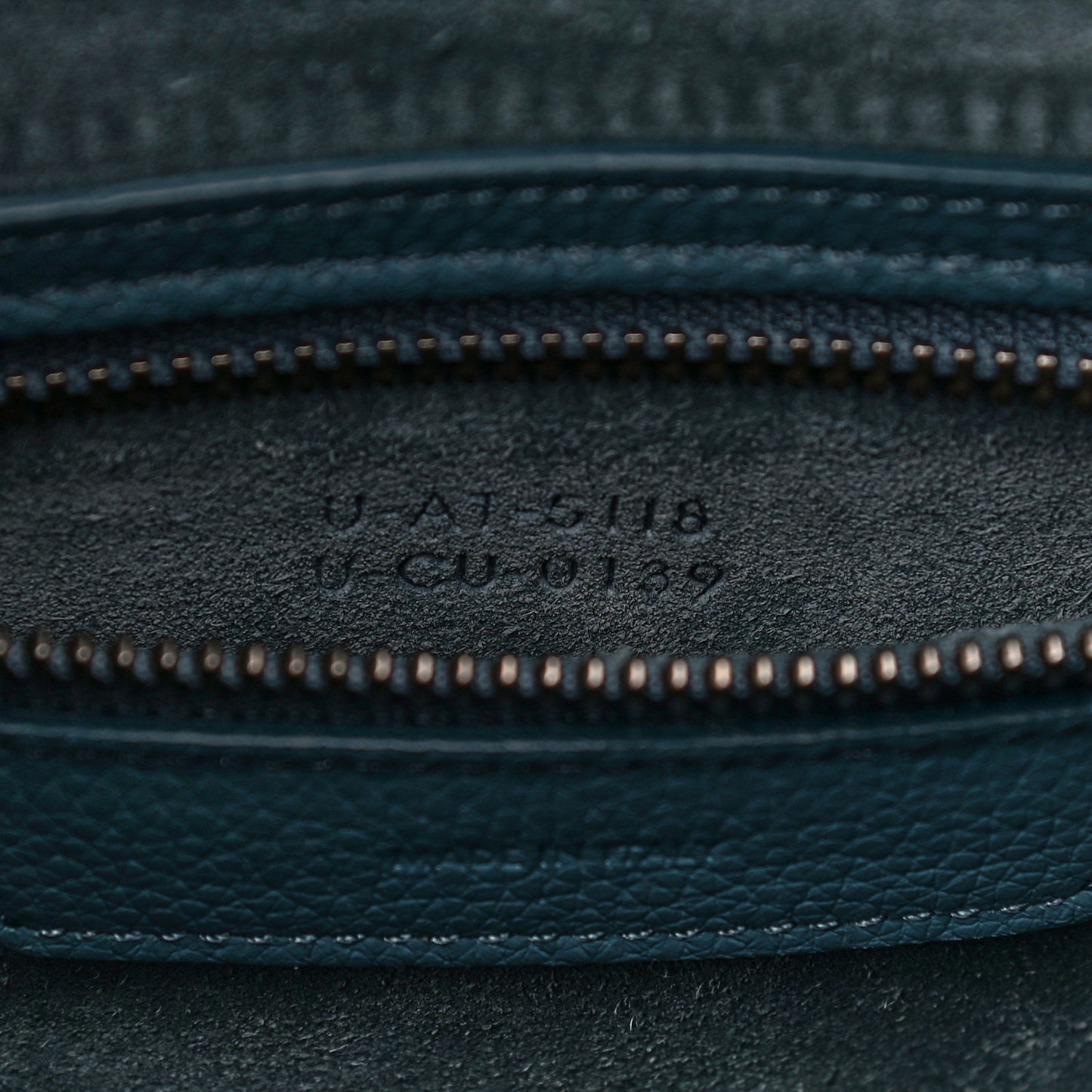Drummed Calfskin Micro Luggage Celadon