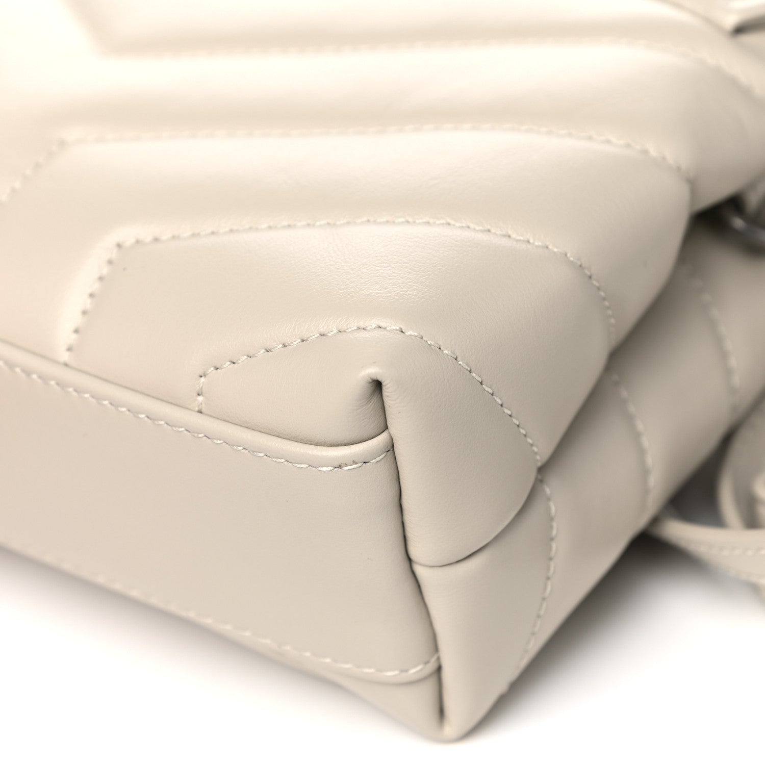 Saint Laurent Calfskin Y Quilted Monogram Toy Loulou Crossbody Bag Crema Soft 13 of 14