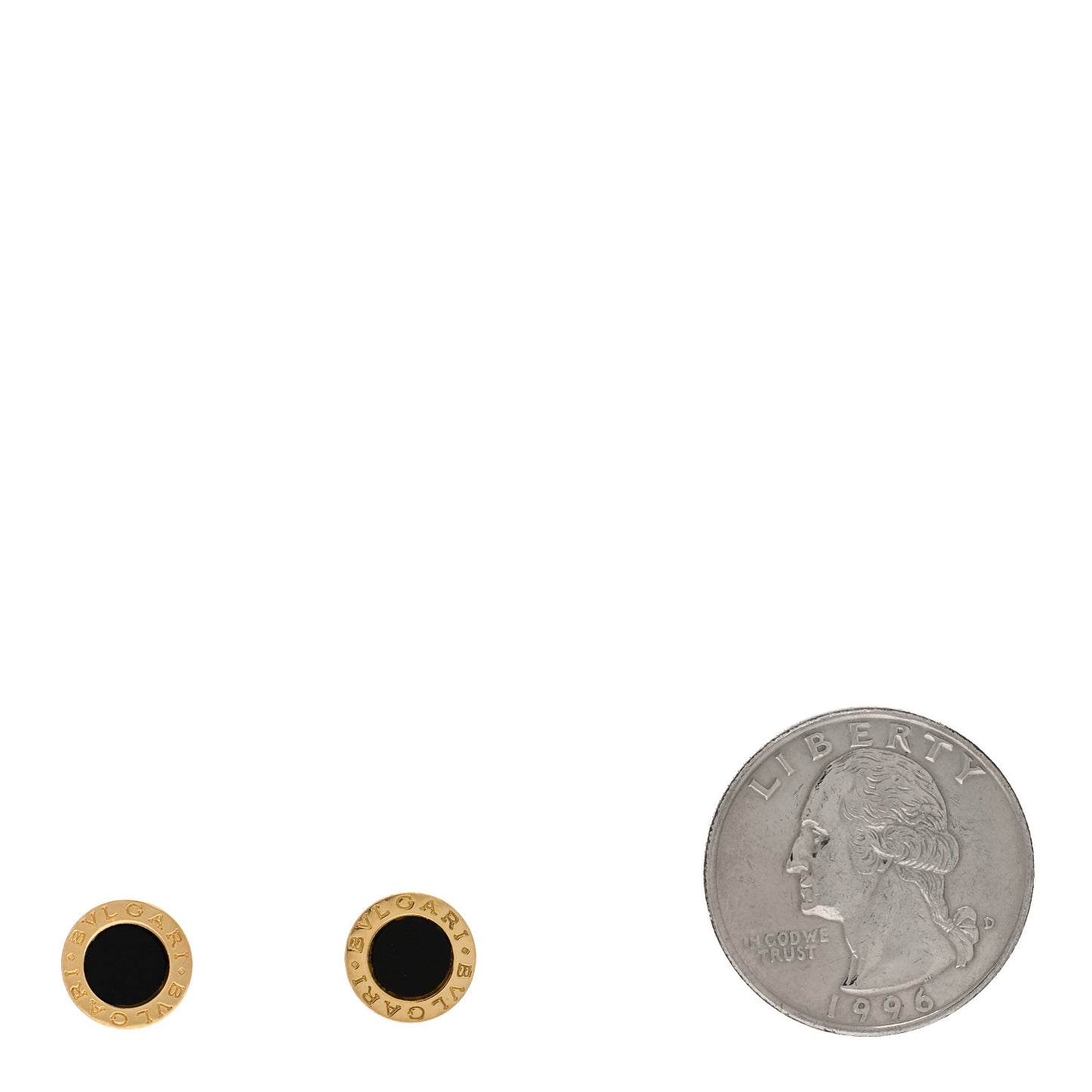 18K Yellow Gold Black Onyx BVLGARI BVLGARI Stud Earrings