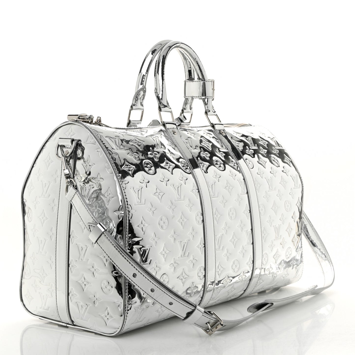 Monogram Mirror Keepall Bandouliere 45 Silver