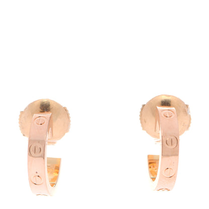 Cartier 18K Pink Gold Small LOVE Hoop Earrings 1 of 5
