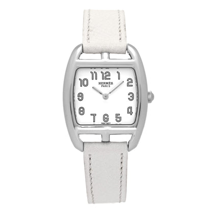 Hermes Stainless Steel Epsom 26mm Cape Cod Tonneau Quartz Watch Blanc 1 of 5