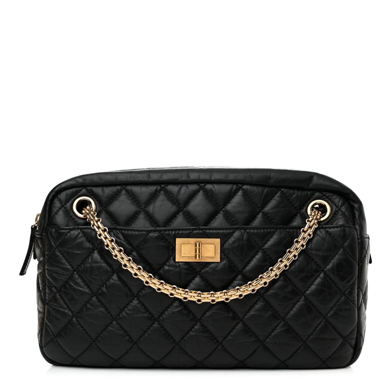 Chanel Aged Calfskin Quilted Medium Reissue Camera Case Black 1 of 12