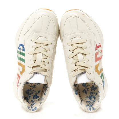 Gucci Calfskin Glitter Game Logo Womens Rhyton Sneakers 36.5 36.5 Mystic White 2 of 11