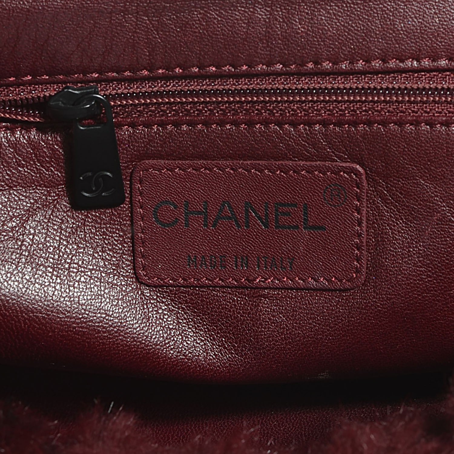 Chanel Lapin Fur Quilt Pattern Flap Burgundy 6 of 8