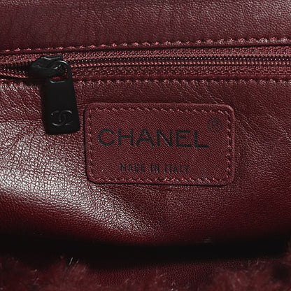Chanel Lapin Fur Quilt Pattern Flap Burgundy 6 of 8