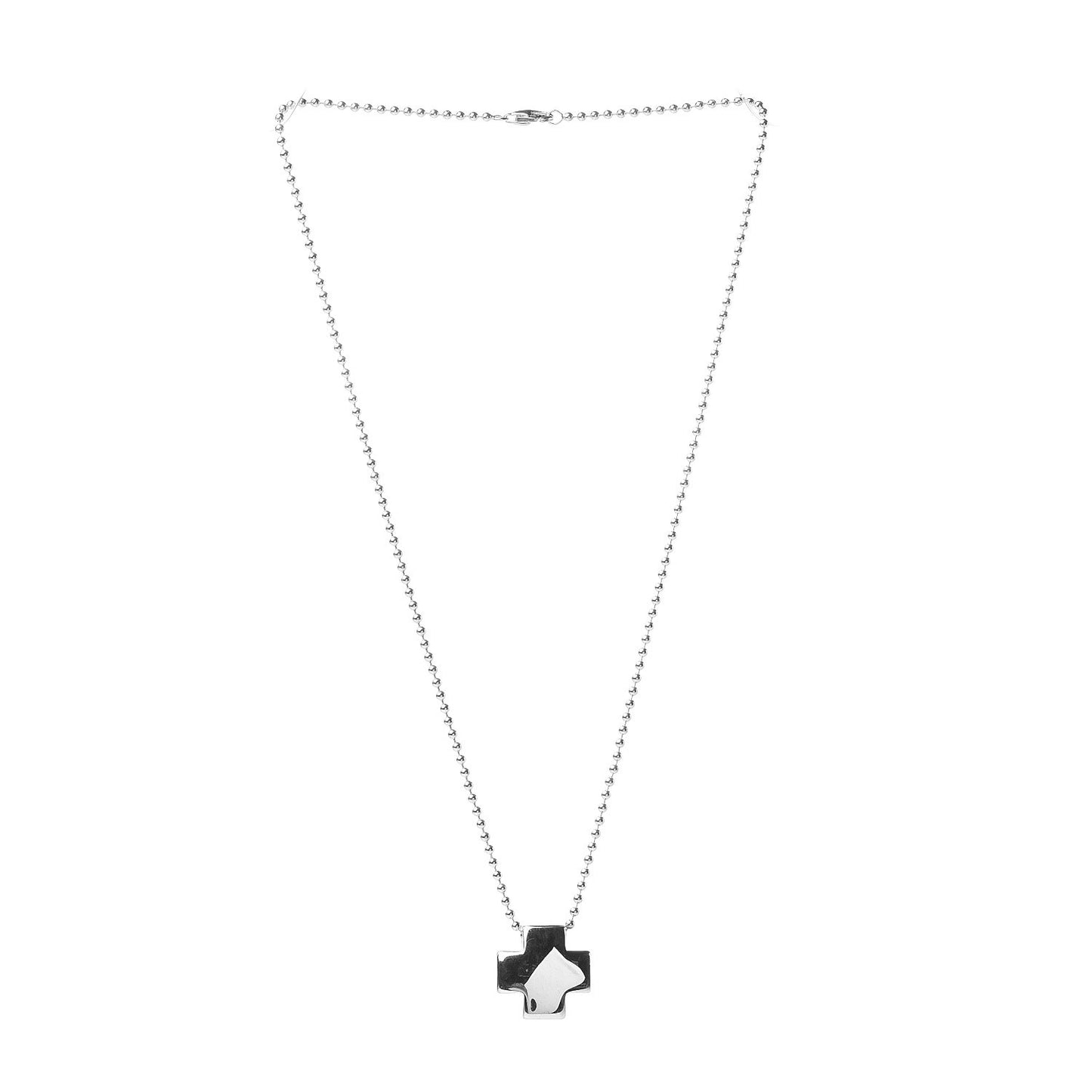 Sterling Silver Square Cross Pendant Necklace