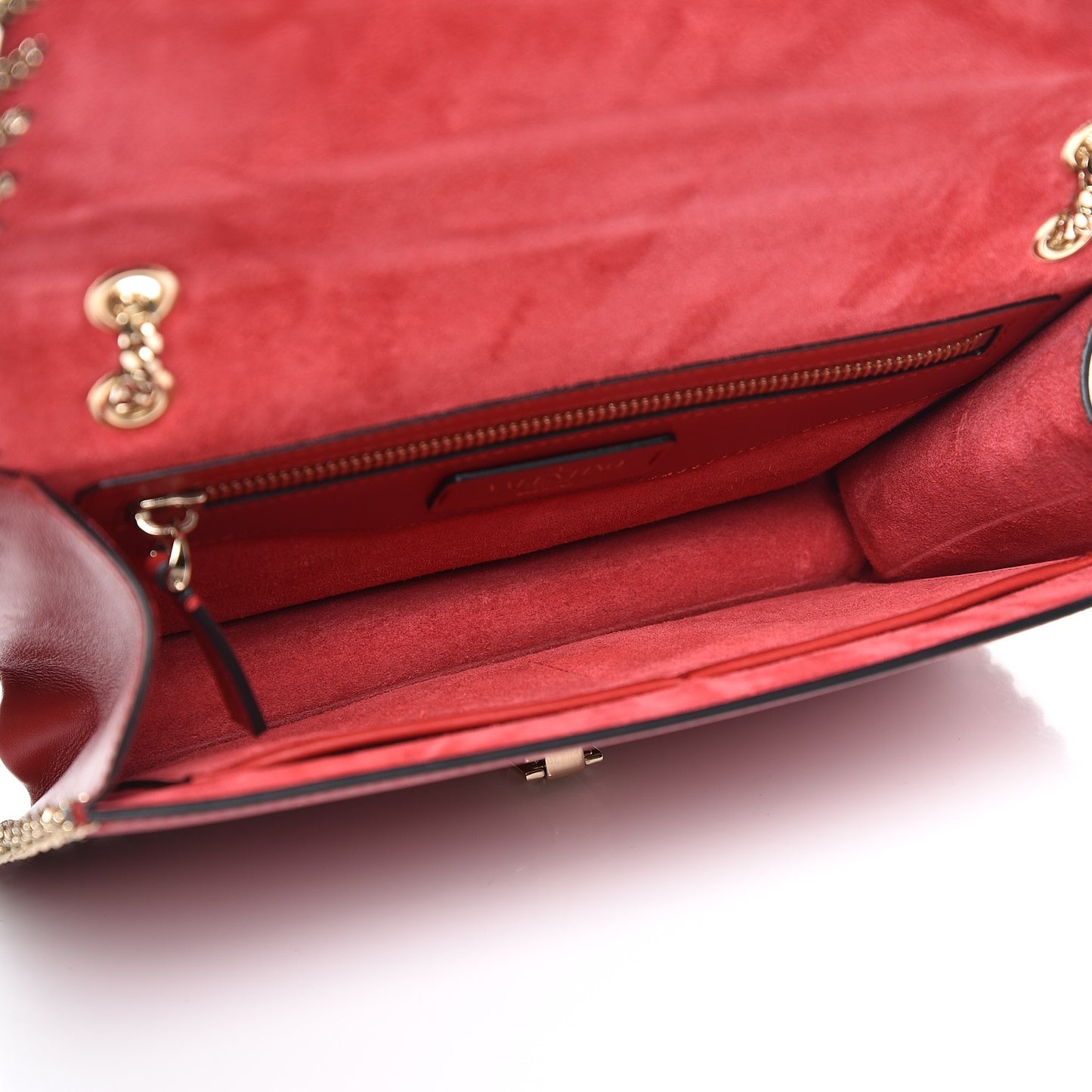 Vitello Groumette Small Rockstud Demilune Shoulder Bag Rosso Valentino