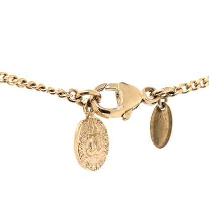 Chanel Metal Chain Link CC Pendant Necklace Gold 4 of 5