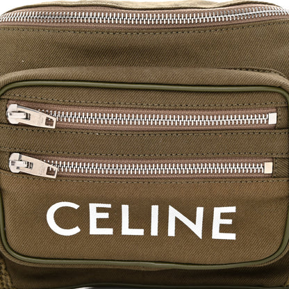 Celine Cotton Gabardine Logo Print Trekking Belt Bag Khaki 8 of 10