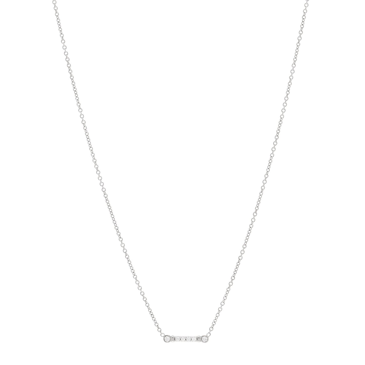 Tiffany Platinum Diamond Fleur de Lis Key Bar Pendant Necklace 1 of 4