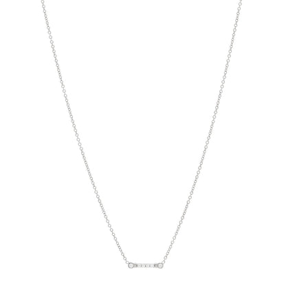 Tiffany Platinum Diamond Fleur de Lis Key Bar Pendant Necklace 1 of 4