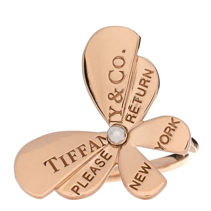 Tiffany 18K Rose Gold Sterling Silver Return to Tiffany Love Bugs Butterfly Ring 54 7 1 of 4
