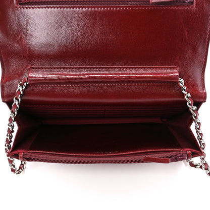 Chanel Lambskin Quilted Wallet On Chain WOC Burgundy 5 of 13