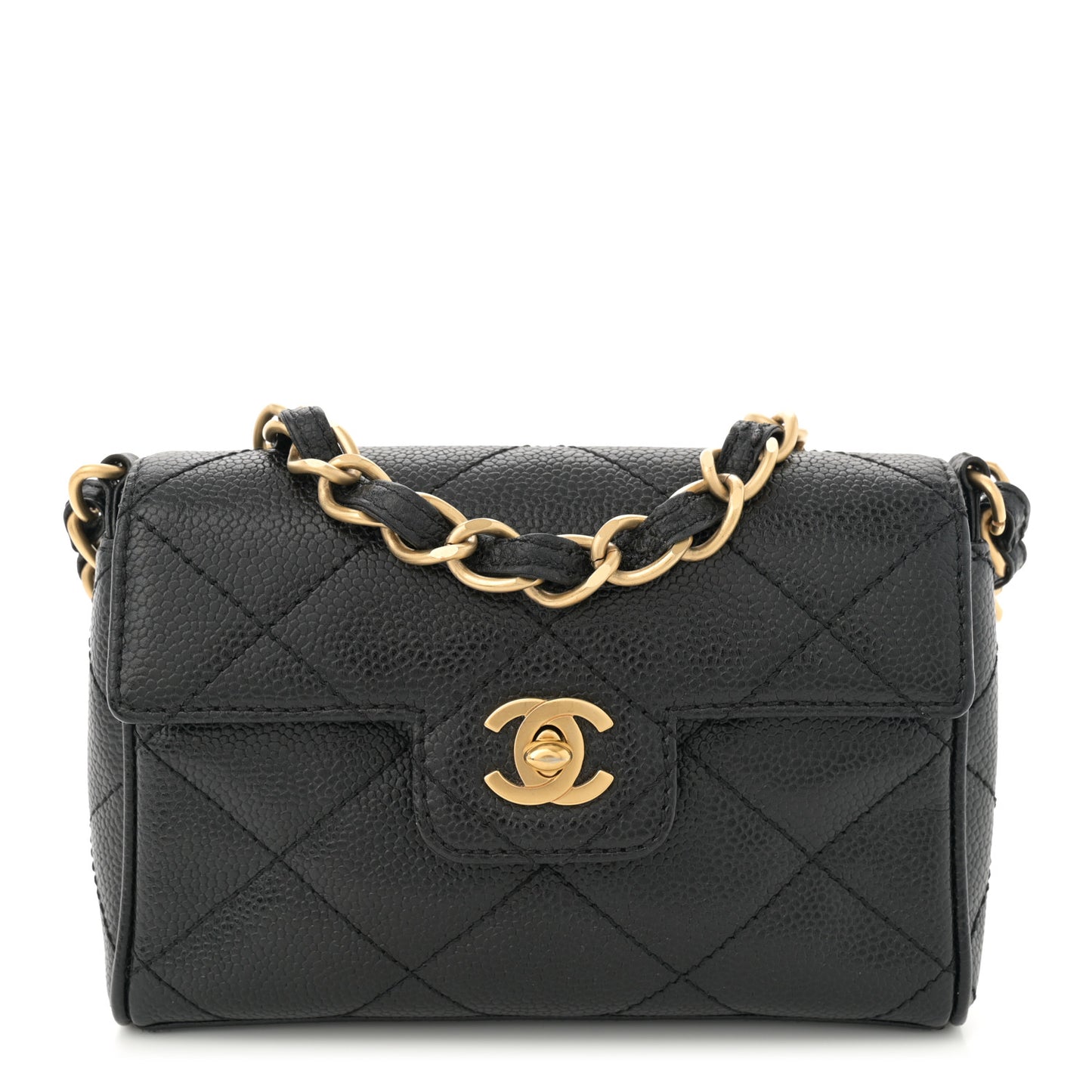 Caviar Quilted Mini Flap Black