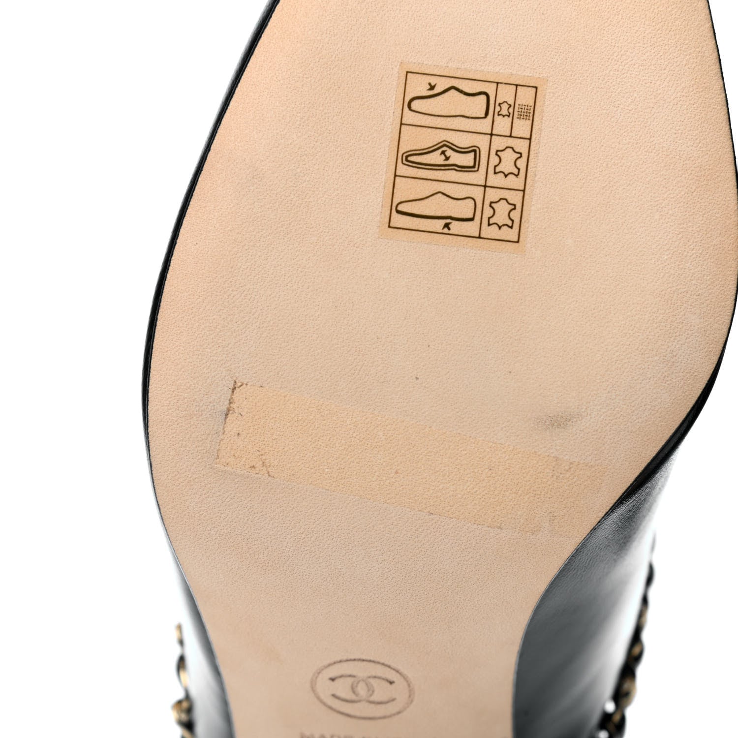 Chanel Lambskin Grosgrain Cap Toe Chain Mule 36.5 Black 9 of 12