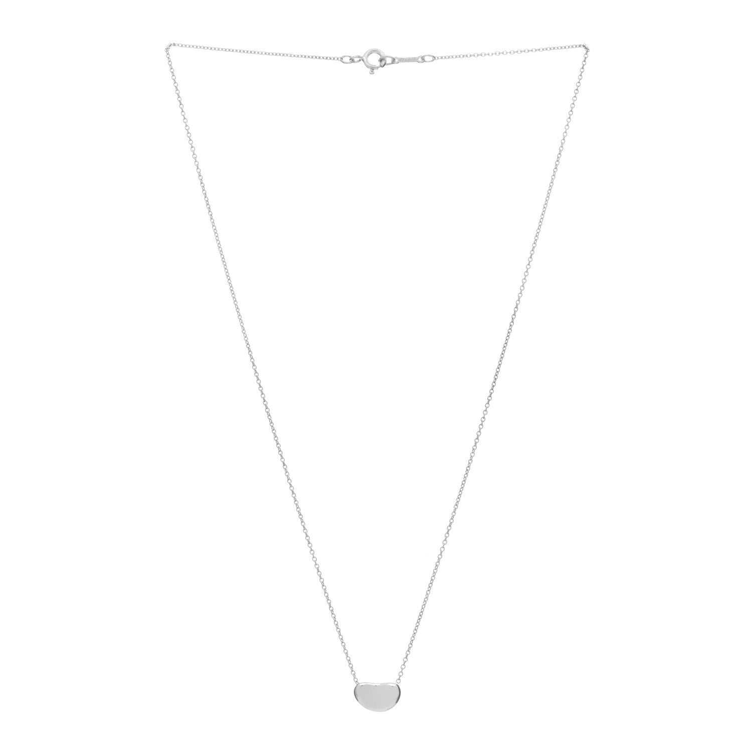 Tiffany Sterling Silver 9mm Elsa Peretti Bean Pendant Necklace 2 of 3