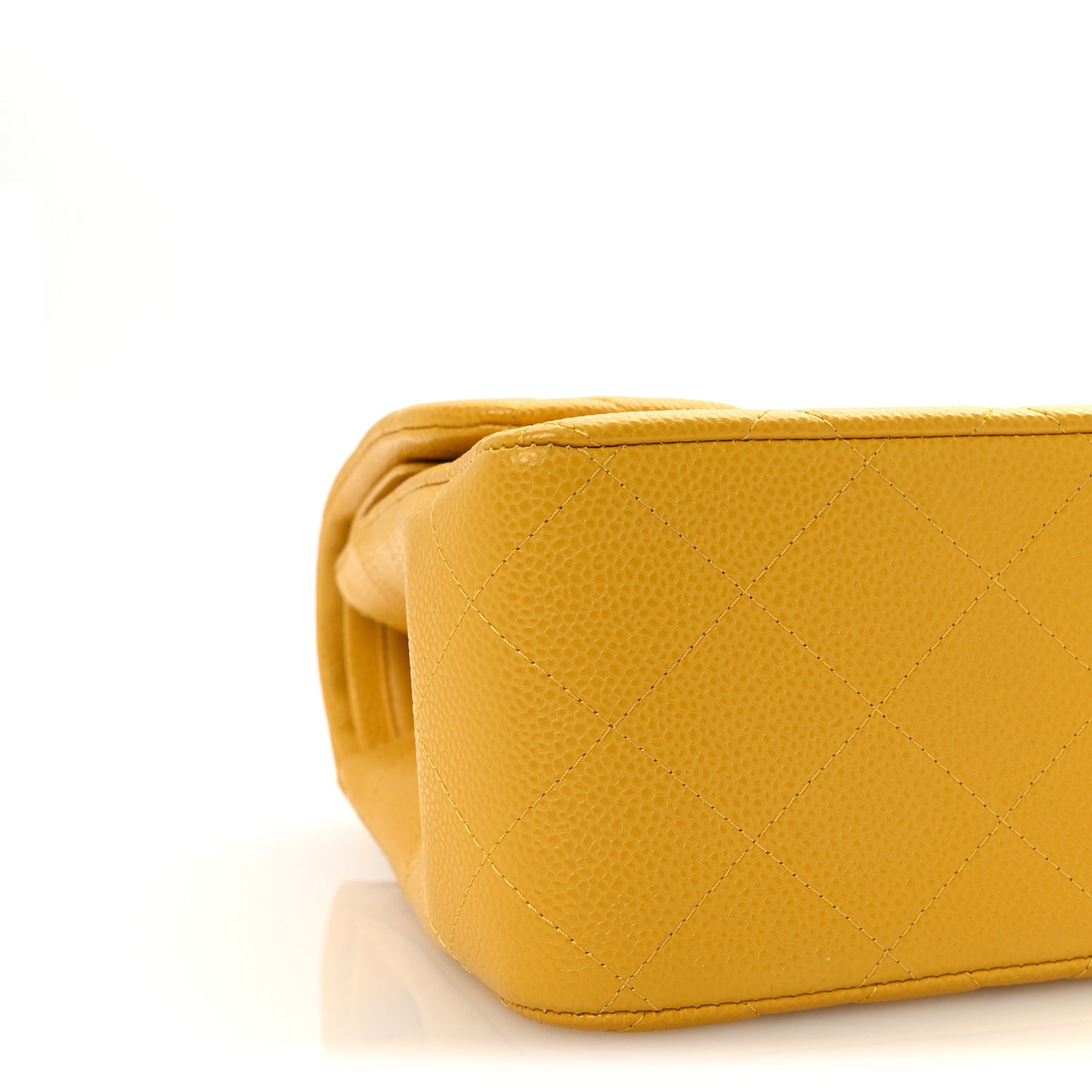 Caviar Quilted Jumbo Double Flap Yellow