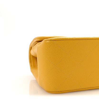 Chanel Caviar Quilted Jumbo Double Flap Yellow 9 of 10
