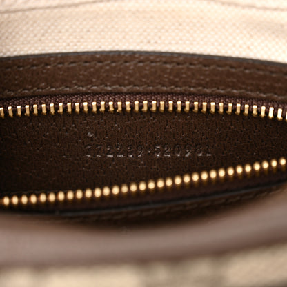Gucci GG Supreme Monogram Textured Dollar Calfskin Mini Ophidia Flap Shoulder Bag Beige Ebony New Acero 7 of 11